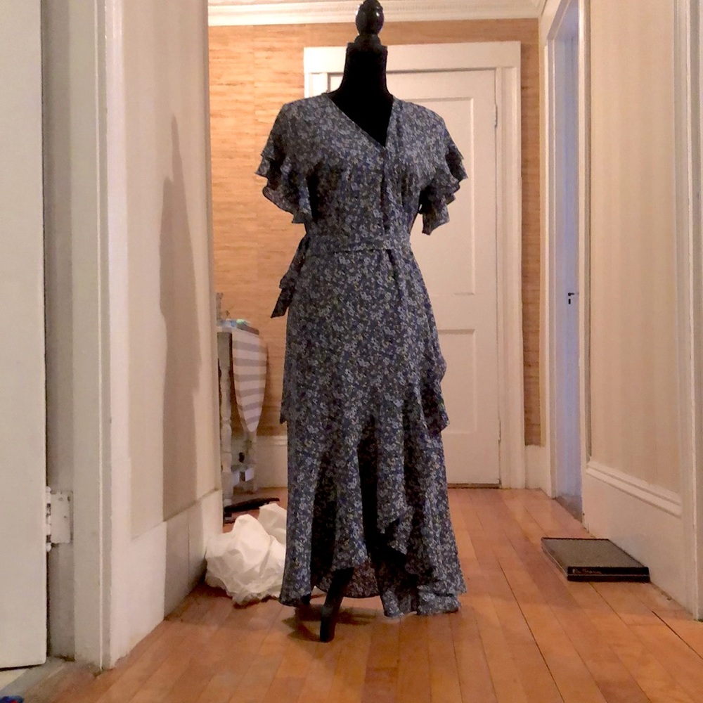Max Studio ruffle wrap dress